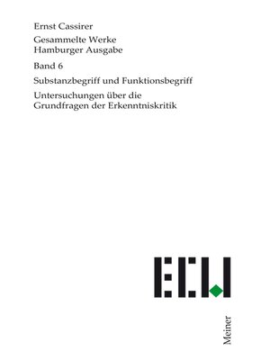 cover image of Substanzbegriff und Funktionsbegriff